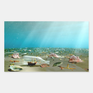 Frakt-i-a-Flaska Wreck Stickers Rektangulärt Klistermärke
