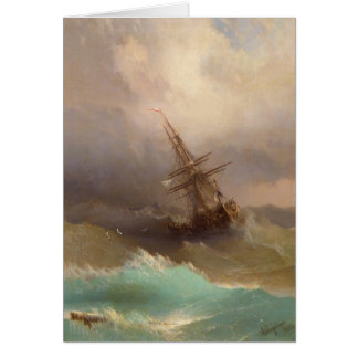 Frakt i det stormiga havet hälsningskort