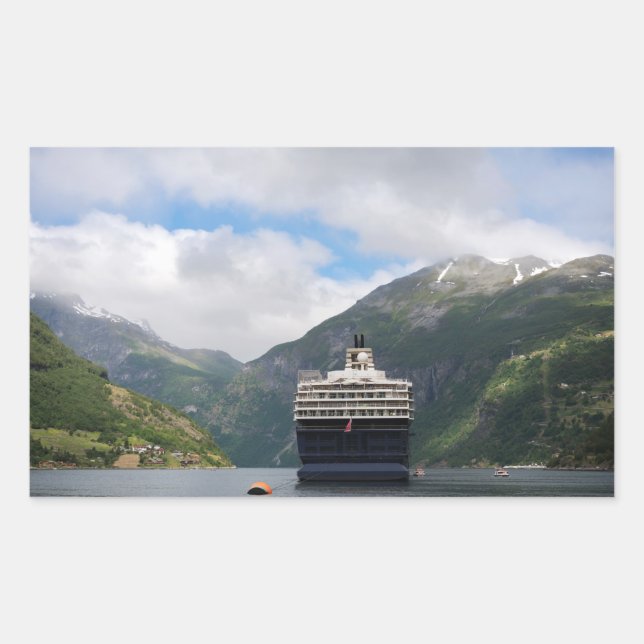 Frakt i Geirangerfjord Rektangulärt Klistermärke (Framsida)