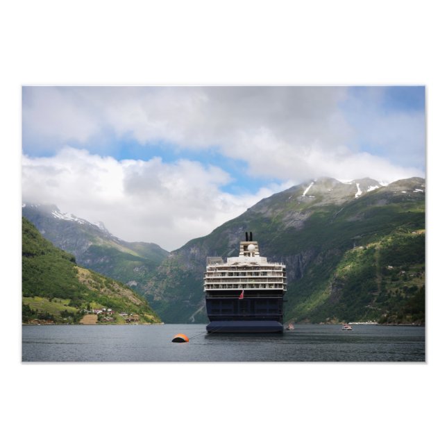 Frakt i Geirangerfjords fotoutskrift Fototryck (Framsidan)