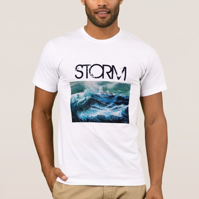 Frakt i havet i Storm Navy Blue T Shirt (Framsida)