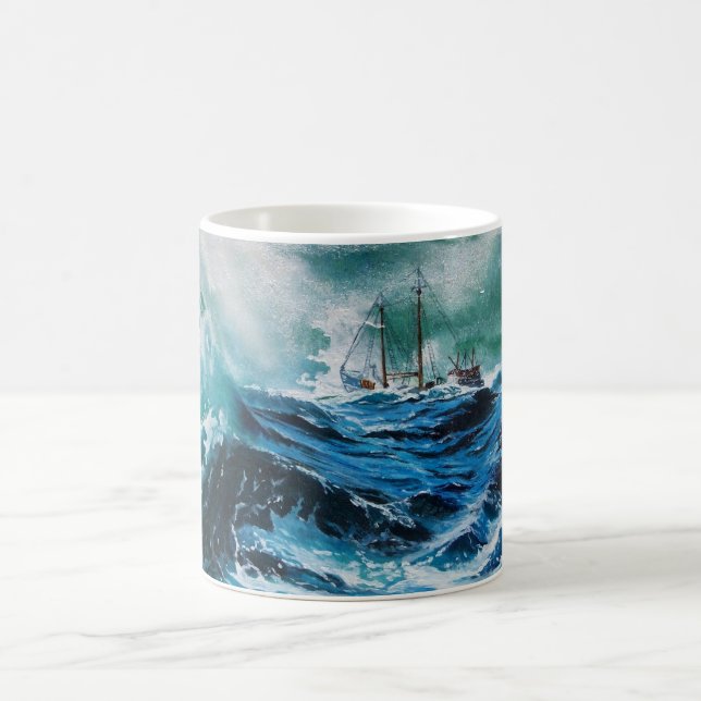 Frakt i havet i stormen kaffemugg (Center)