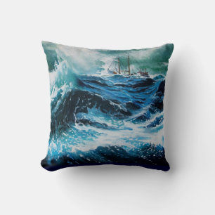 Frakt i havet i stormen kudde
