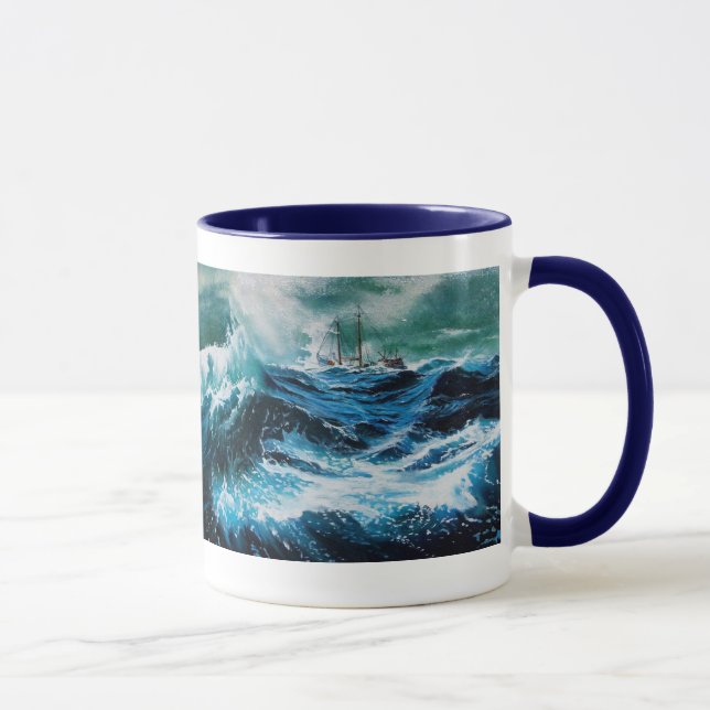 Frakt i havet i stormen mugg (Höger)