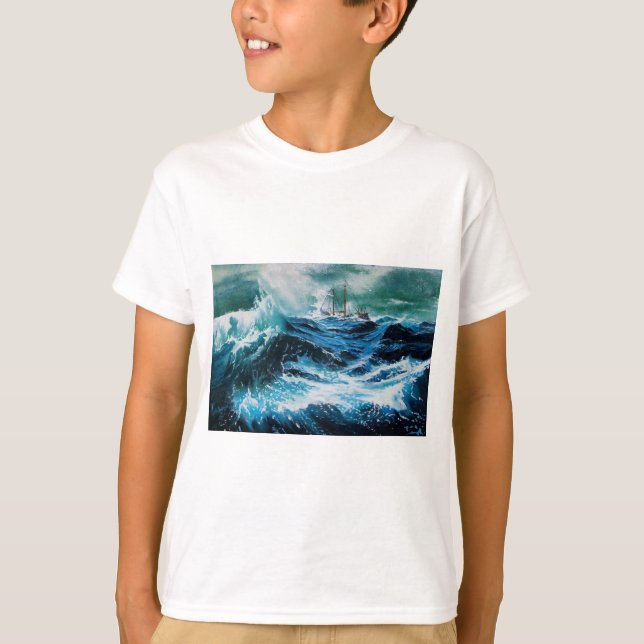 Frakt i havet i stormen tee shirt (Framsida)