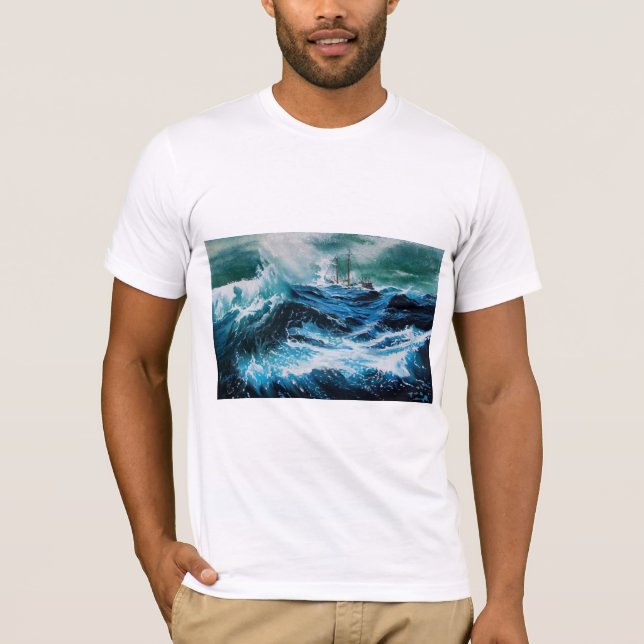 Frakt i havet i stormen tee shirt (Framsida)