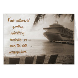 Frakt i Sepia Anpassningsbar Card Hälsningskort