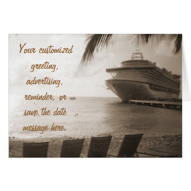 Frakt i Sepia Anpassningsbar Card Hälsningskort (Framsidan Horizontal)