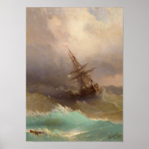 Frakt i Stormy Sea Poster