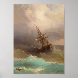 Frakt i Stormy Sea Poster