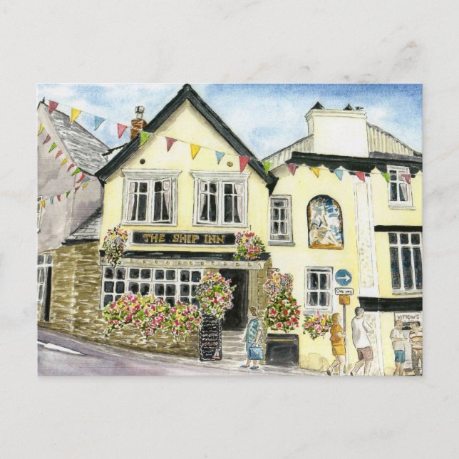 "Frakt Inn (Fowey)" vykort (Framsida)