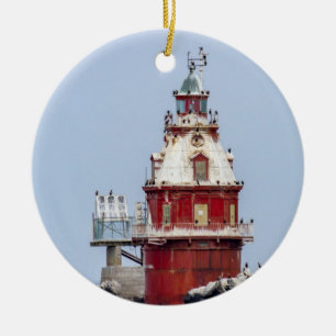Frakt John Shoal Lighthouse Julgransprydnad Keramik