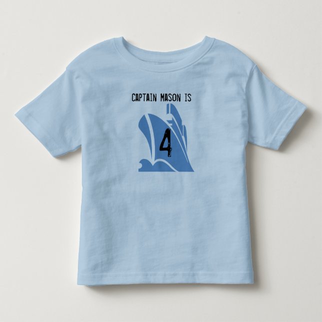 Frakt Kapten Anpassade 4e födelsedagen Tshirt Tröja (Framsida)