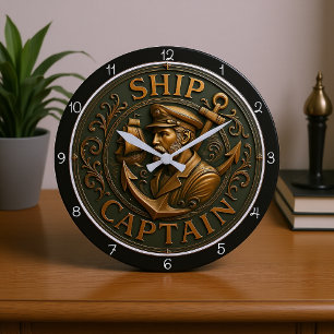 Frakt kapten Nautical Anchor Stor Klocka