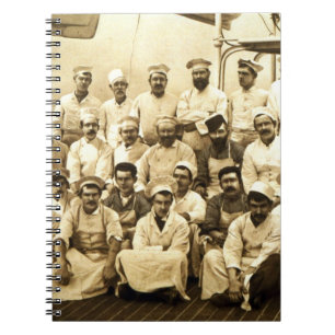 Frakt kockar ombord R.M.S.EN Teutonic (b/W.P. Anteckningsbok Med Spiral