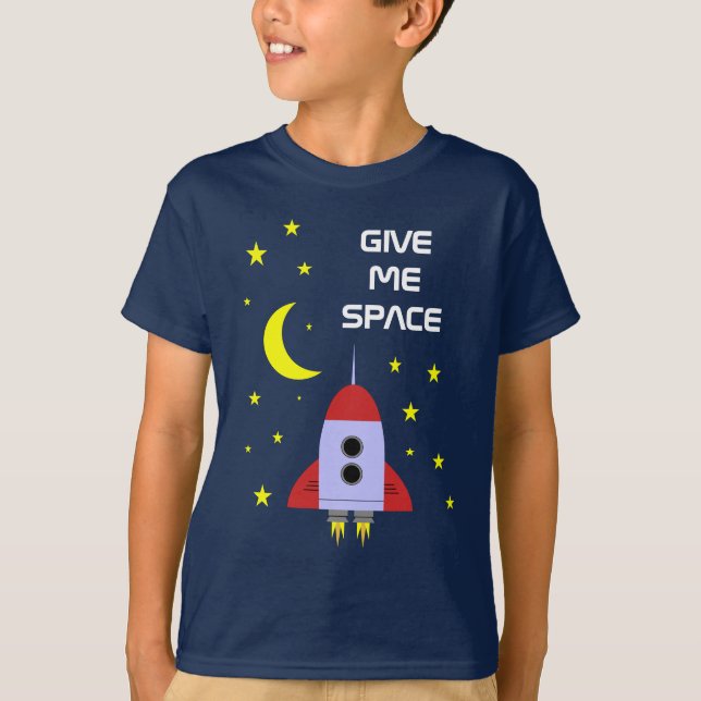 Frakt och stjärnor för ge Me Space Rocket  T Shirt (Framsida)