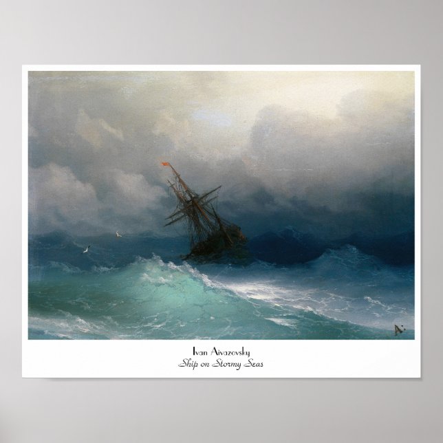 Frakt om stormen Seas Ivan Aivazovsky sjölandskap  Poster (Framsidan)
