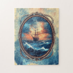 Frakt om Stormy Sea Rope Gräns Art Pussel