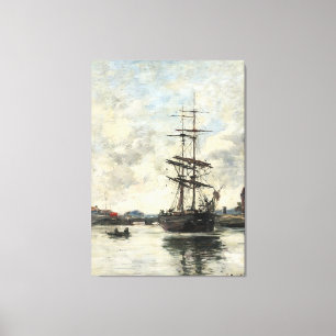 Frakt on the Touques Eugene Boudin (Fransk, 1824-1 Canvastryck