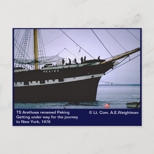 Frakt Peking, tidigare TS Arethus a Vykort (Framsida)