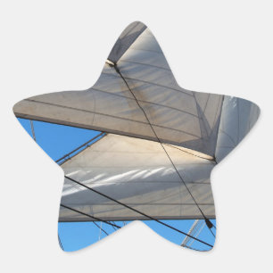 Frakt Sails Background Star-etikett Stjärnformat Klistermärke