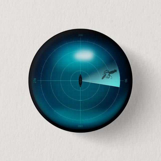 Frakt Sonar Image of a Kraken Nautical Steampunk Knapp (Framsida)