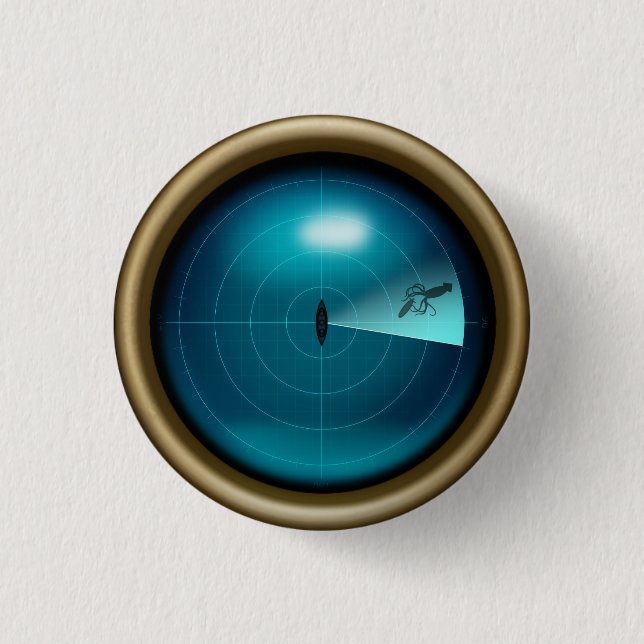 Frakt Sonar Image of a Kraken Nautical Steampunk Knapp (Framsida)