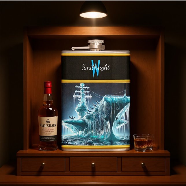 Frakt Vänd i Ice Amidst a Night Himmel Fickplunta (Skapare uppladdad)