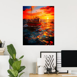 Frakt vid solnedgång poster
