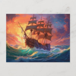 Frakt vid stormsjön helg vykort