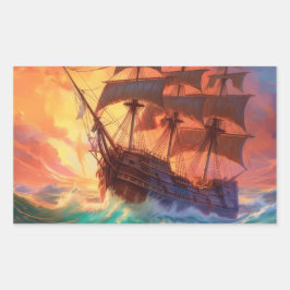 Frakt vid stormsjön rektangulärt klistermärke