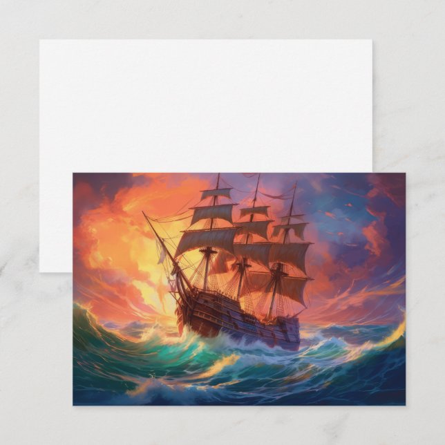 Frakt vid stormsjön tack kort (Fram/baksida)