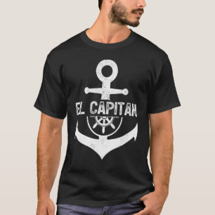 Frakt Wheel Anchor El Capitan Boating Boat Kapten T Shirt