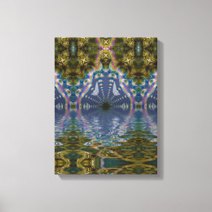 Fraktal Chakra Yoga Meditation Lindad Canvas
