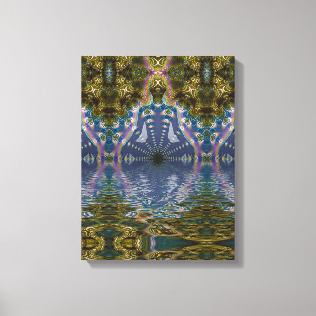 Fraktal Chakra Yoga Meditation Lindad Canvas (Framsida)