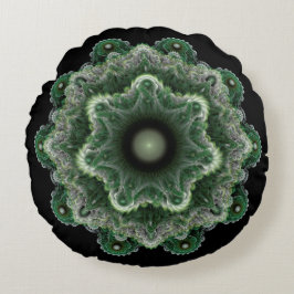 Fraktal fantasifull ornament rund kudde