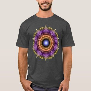 Fraktal färgrik mandala t shirt