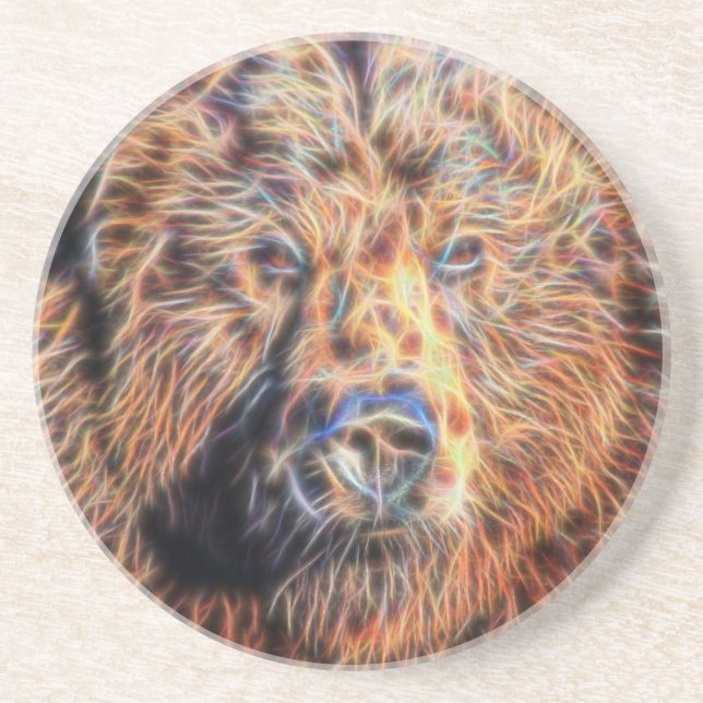 Fraktal Grizzlybjörn Underlägg (Framsidan)