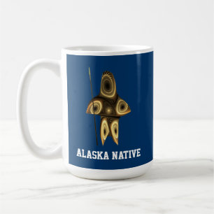 Fraktal Inuit-jägare - Alaska infödd Kaffemugg