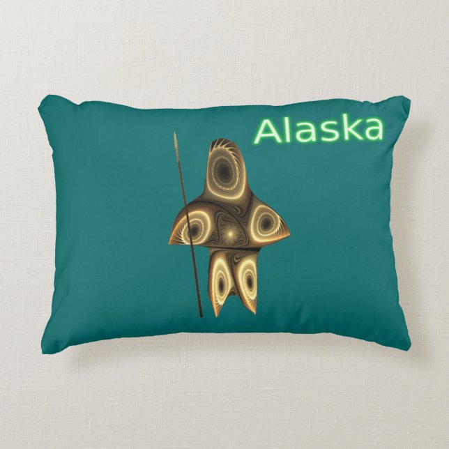 Fraktal Inuit-jägare - Alaska Prydnadskudde (Framsidan)