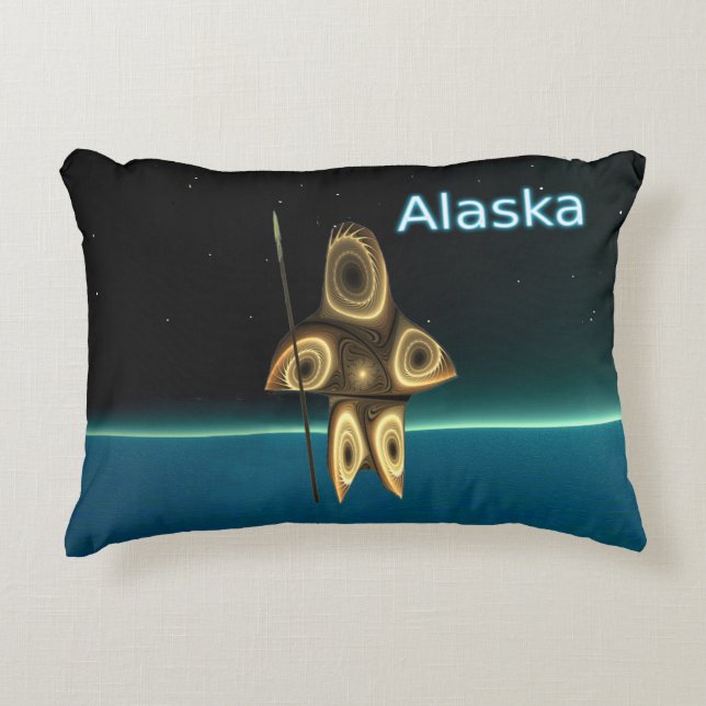 Fraktal Inuit-jägare - Alaska Prydnadskudde (Framsidan)
