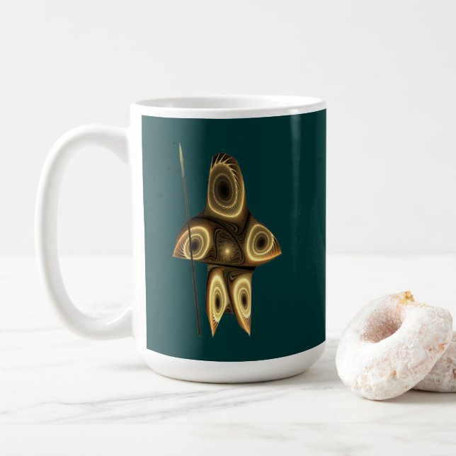 Fraktal Inuit-jägare Kaffemugg (Med munk)