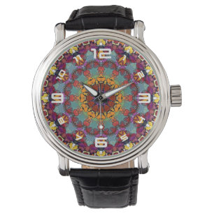 Fraktal Kalejdoskop Mandala Mönster-64351 Armbandsur