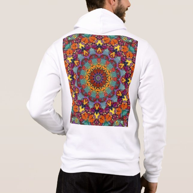 Fraktal Kalejdoskop Mandala Mönster-64351 T Shirt (Baksida)