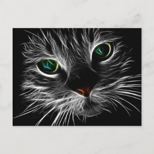 Fraktal Katt Vykort
