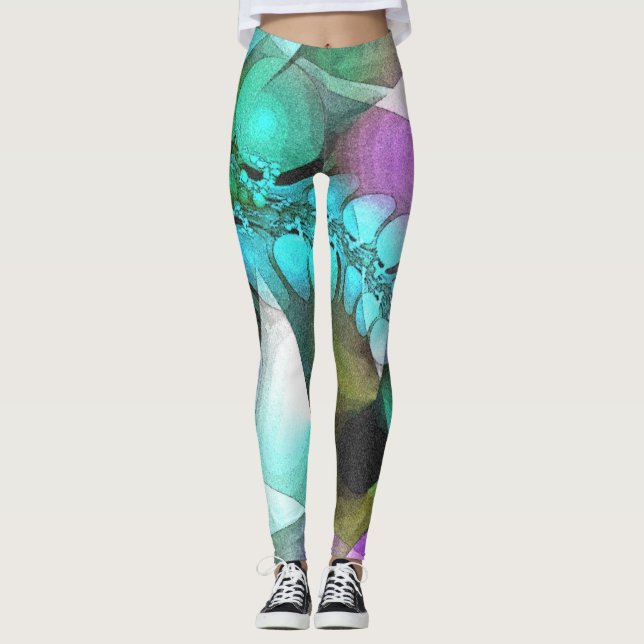 Fraktal Komposition - MODERN ARABESK Leggings (Framsida)