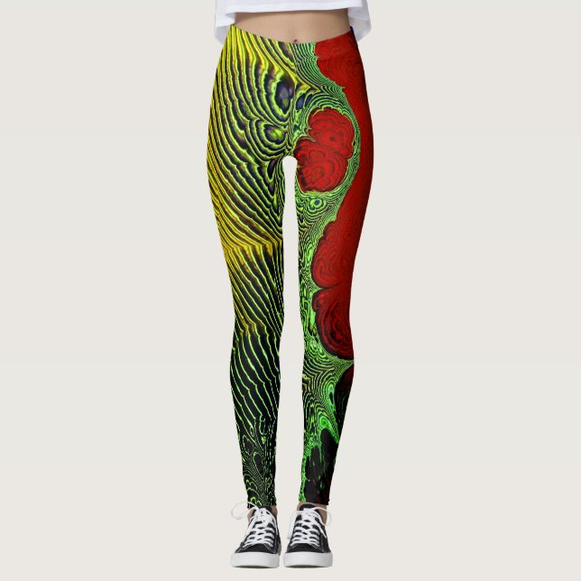 Fraktal konst 1-10 leggings (Framsida)