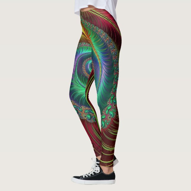 Fraktal konst 37-38 Bildalternativ Leggings (Vänster)