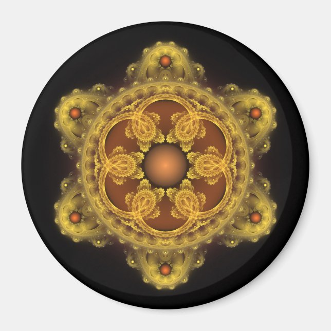 Fraktal konst mandala magnet (Framsidan)