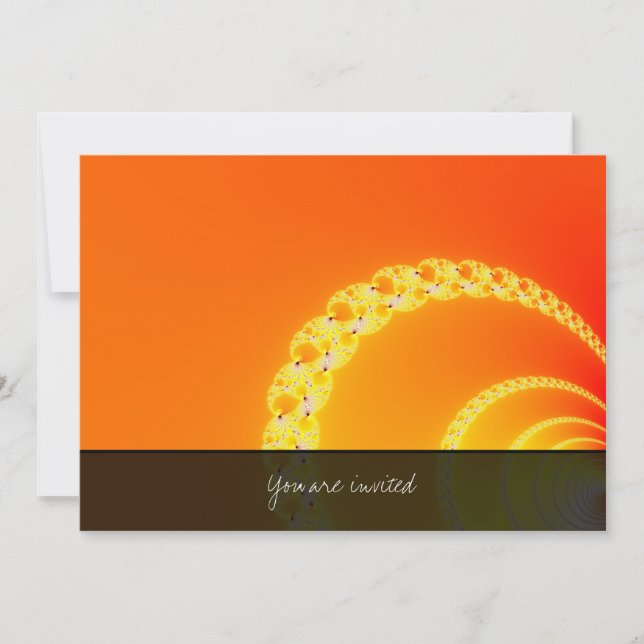 Fraktal konst med ljudvågor inbjudningar (Framsida)